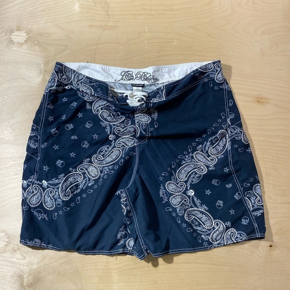 Joe Boxer Navy Paisley Swim Shorts XXL (44-46) (MX) - Picture 3 of 8